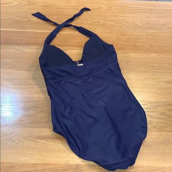 Calvin Klein Swim Calvin Klein Navy Tie Neck Swimsuit Size 8 Poshmark